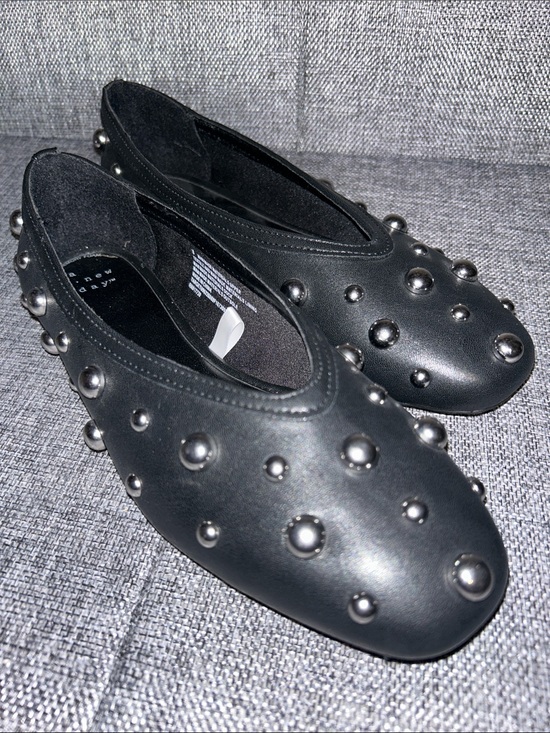 a new day Shoes - NEW - a new day Black Studded Ballet Flats